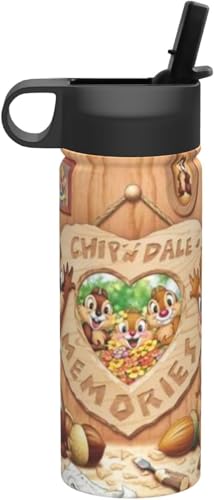 チップとデール 水筒 真空断熱 保温 保冷 スポーツボトル 人気 ステンレスボトル スポーツ飲料対応 漏れない 直飲み530ml 男の子 女の子 おしゃれ プレゼント