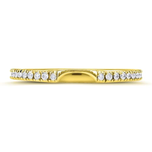 Kobelli Notched Diamond Wedding Band 1/8 Carats (ctw) in 14k Gold4