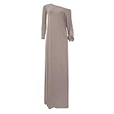 Lisli Women's Boho One Off Shoulder Caftan Sleeve Harem Maxi Dress (XXL, Light Grey)