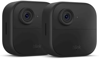 Like-New Blink Outdoor 4 – Wireless smart security camera, two-year battery, 1080p HD day and infrared night live view, two-way talk – 2 camera system