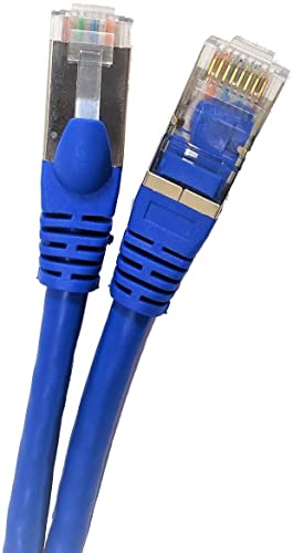 50 ft. CAT 7 SFTP Double Shielded RJ45 Snagless Ethernet Cable, Blue
