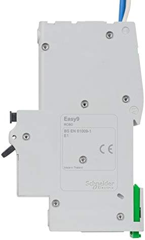 Schneider Electric Easy9 - RCBO Residual Circuit Breaker with Overcurrent Protection, 1 Pole, 32A, 30mA, Type A, B Curve, EZ9D16832