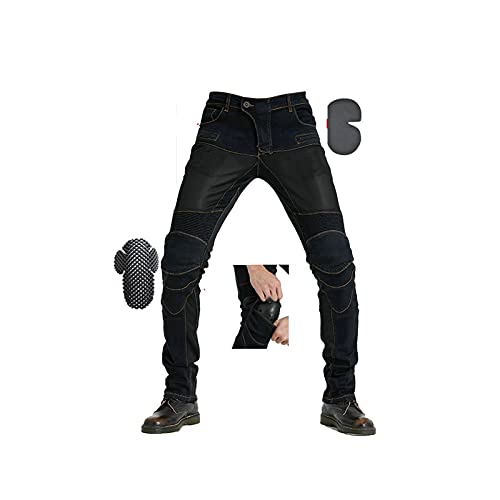 Pantalones Para Motocicletas Jeans Pantalones Anti-caídas De Las Mujeres El Muslo Está Estrechamente Arrugado, La Fitness Es Fuerte, Fácil De Usar. (XXS-4XL, S- = 28, Tamaño Europeo)