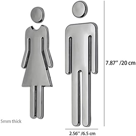 Bathroom Decorative Figure Set for Men and Women, ABS Adhesive Door Toilet Toilet Toilet Symbols for Men and Women (Gold)