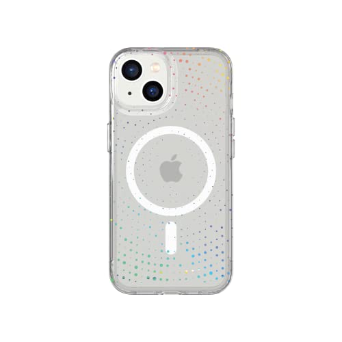 Tech21 iPhone 14 EVO Sparkle Compatible con MagSafe® - Funda de teléfono Brillante y Resistente a los arañazos con protección múltiple de 12 pies Cover