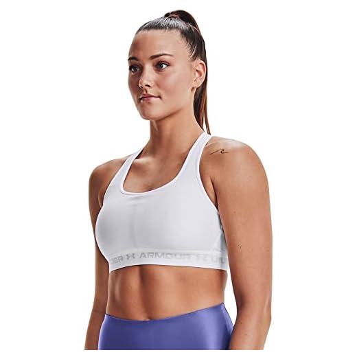 Under Armour Damen UA Crossback Mid Bra, atmungsaktiver Sport BH, komfortabler BH mit Kreuzträgern