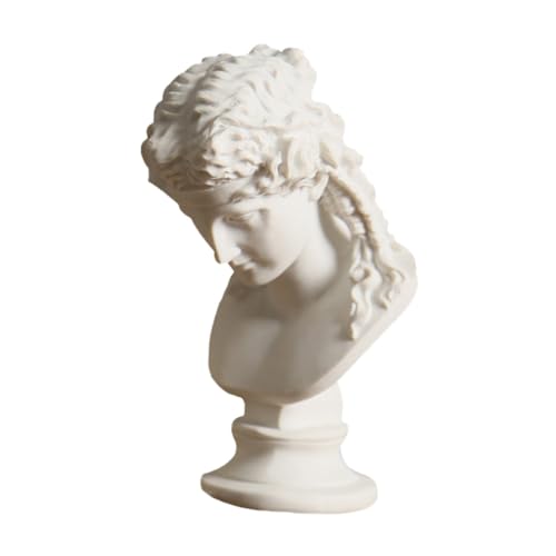 Luxshiny Figurina Busto Mitologico in Resina Bianca, Decorazione Da Tavolo Artistica Per Arredamento Casa e Ufficio, Statuetta Elegante Per Regalo Decorativo