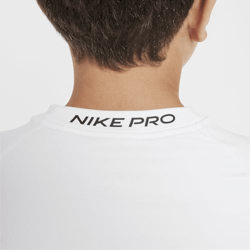 Nike Pro Warm Big Kids' (Boys') Dri-FIT Long-Sleeve Training Top (White/Black, HF4362-100)4
