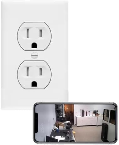 4K Power Receptacle Wall Outlet Plug HD High Definition Spy Camera Nanny Camera (White/Round / 120V/ Video Only/No Audio) image 5