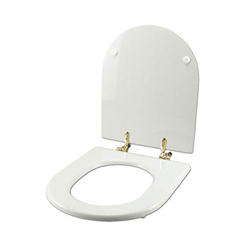 Copriwater Dolomite Alpina-Quadrarco Bianco Cerniera Oro-Sedile-Asse Wc