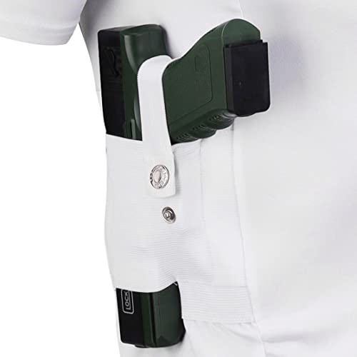 Libosheng Quick Draw Men Conceal Carry Holster Shirt Stretch Tight Ccw Tactical T-Shirts (L) White #TOP2