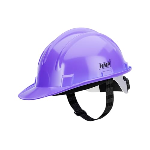Image of HMP Industrial Construction Safety Helmet for Unisex | SIX Suspension with Ratchet Adjustment | ISI & EN Certified | Violet