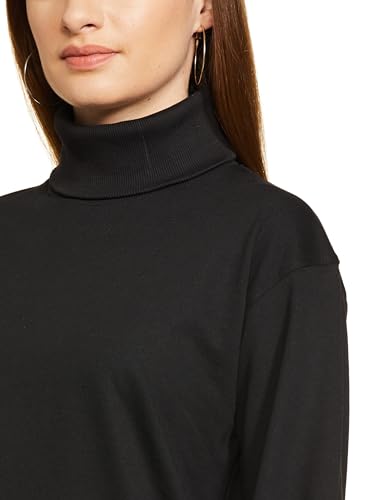 Image of FYLTR Women's Drop Shoulder Boxy Fit Sweatshirt with Turtle Neck & Balloon Sleeve | Sweatshirts for Women | Winter Sweatshirts for Woman | Casual T-Shrit