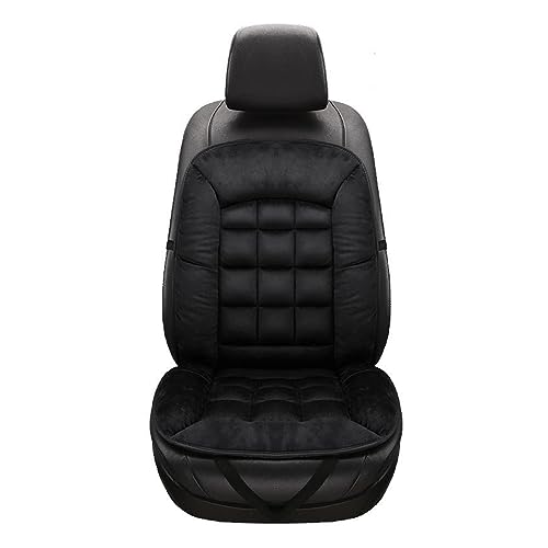 Coussin de siège de voiture en peluche noir universel pour protection d'hiver