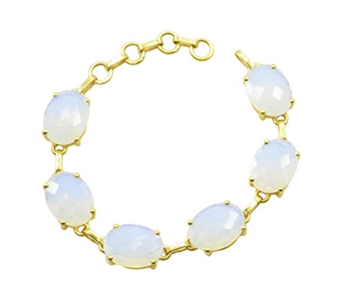 Bracelet plaqué or GCB028 et opale de feu d'exception