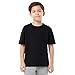 Fruit of The Loom Unisex Kids Short Sleeve Cotton Crewneck T-Shirts, 3 Pack, Black/Black/Black, Medium