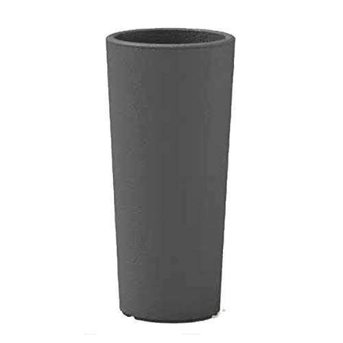 VECA Macetero grande redondo "Clou", de alta calidad, color blanco, 65 cm de alto x 30 cm de diámetro