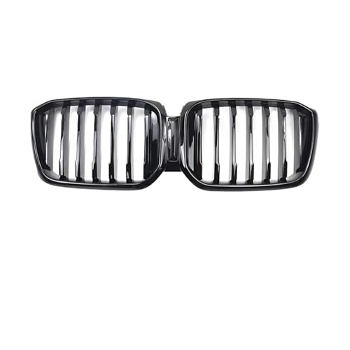 Front Mask Grid Bumper Kidney Grille Inlet Hood Mesh Grill Body Kit Facelift Tuning Accessories Compatible For BMW X3 X4 G01 G02 2022-2024(1 Line Black)