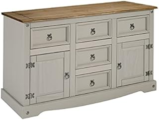 Corona Grey Wax 2 Door 5 Drawer Sideboard