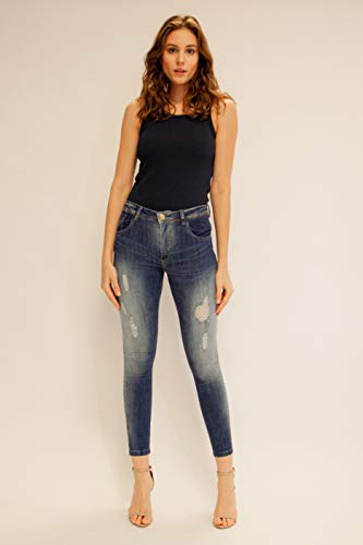 Jeans Skinny, Zune Denim, Feminino, Índigo, 44