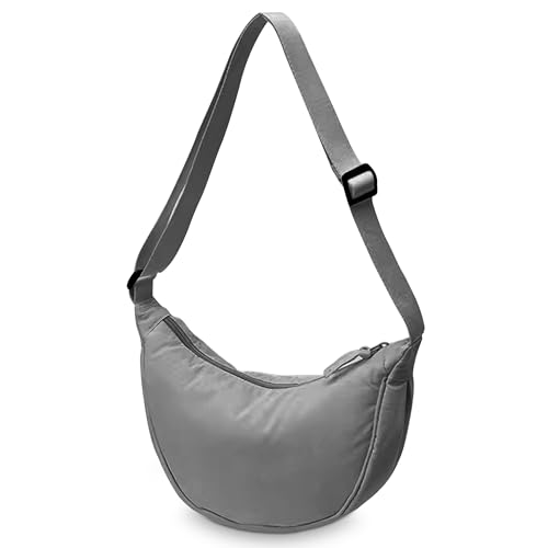 Image of Crossbody Bags for Women & Men | Stylish Sling Bags | Side Bag for Woman | Half Moon Crossbody | Chest Bag | Waist Bag for Woman | Sling Bag for Casual & Travel - Light Grey