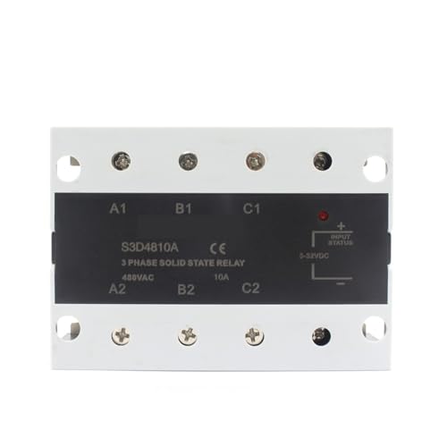 Relé trifásico de estado sólido SSR DC-AC 10A S3D4810A para control industrial 480VAC
