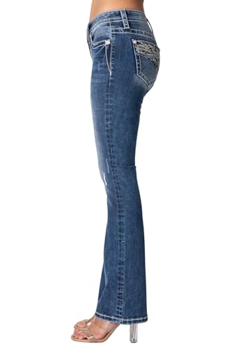 Miss Me Women's Feather Dreams Mid-Rise Bootcut Jeans3
