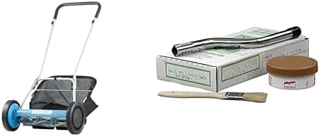 American Lawn Mower Company 18-Inch 5-Blade Walk Behind Reel Lawn Mower with Grass Catcher & Sharpening Kit Bundle