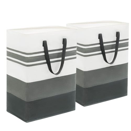 FeinKulturia Wäschekorb, 2er Set 75L Großer Wäschesammler, Faltbarer wäschekörbe Wäschesack, Aufbewahrungskorb Kinderzim...