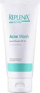 Replenix 5% Benzoyl Peroxide Wash, Advanced Acne Cleanser for Face and Body, 6.7