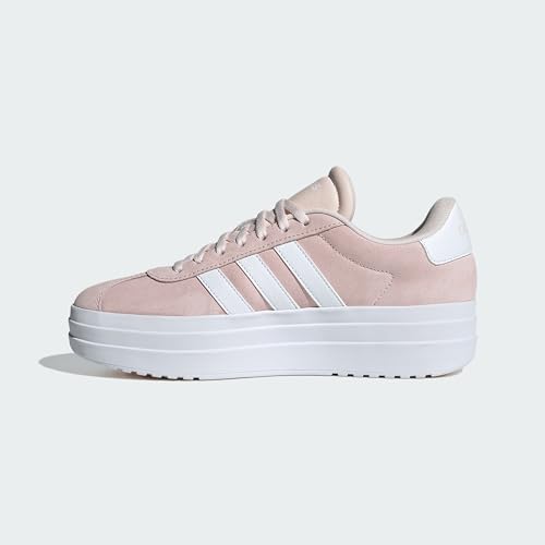 Image of adidas Womens Vl Court Bold Lace Up Sneakers Shoes Casual - Pink