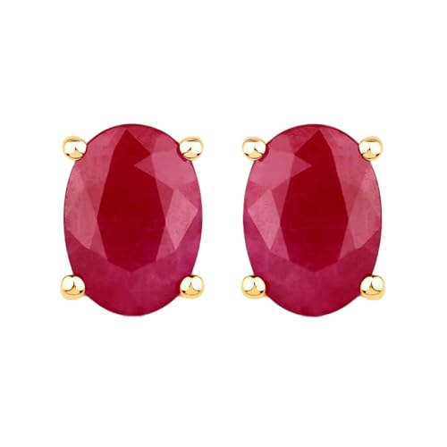 Puces d'oreilles ovales en rubis naturel, le bijou minimaliste idéal pour vos tenues de bureau