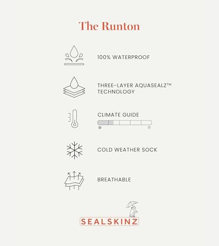 SEALSKINZ Runton Waterproof Cold Weather Mid Length Sock with Hydrostop3