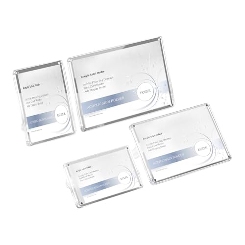 ECKEK Acrylic Label Holder Price Tag Displays Sign Holder Data