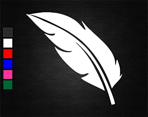 Image of Feather Vinyl Decal Sticker #4 (10cm x 9.7cm, White)