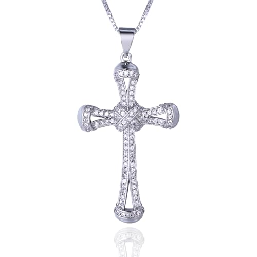 Collier pendentif croix moissanite homme 1.0ct en argent 925