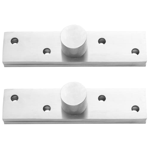 Homoyoyo 2pcs 360 Degree Stainless Steel Door Pivot Hinges Hidden Rotating Pivot Hinge with Small Center Shaft for Industrial and Shed Door Use