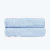 Allure Zero Twist Bath Towel Set for Bathroom, Pack of 2, 70 x 120cm, 100% Egyptian Cotton (Baby Blue)