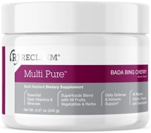 Complete Nutrition Reclaim Multi Pure Bada Bing Cherry, Digestive and Immune Support, Vitamin and Mineral Supplement (30 Servings), 8.36 Ounce