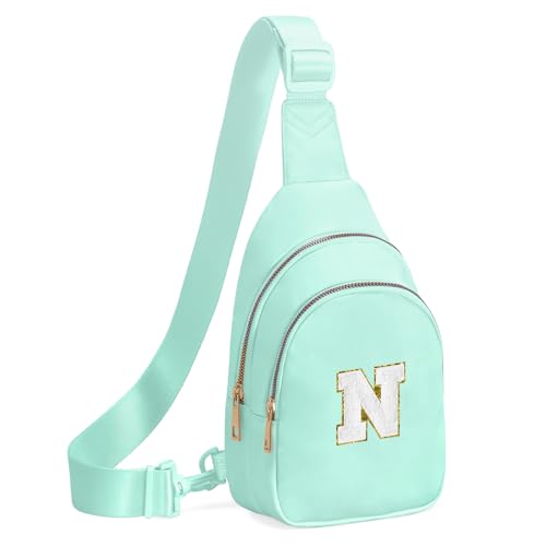 Birthday Gifts for 7 8 9 10 11 12 13 Year Old Girls Small Initial Sling Bag Cross Body Bag Fanny Pack for Girls Light Green N