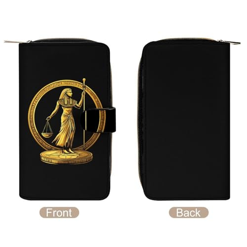 Ancient Egyptian Golden Pharoah Coin Womens PU Leather Wallet Long Purse Clutch Organizer for Office Travel3