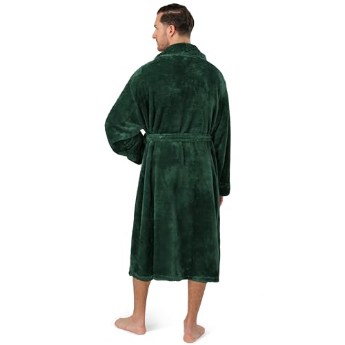PAVILIA Mens Soft Robe, Plush Fluffy Fleece Bathrobe Men, Long Sherpa Shaggy Spa Robe3