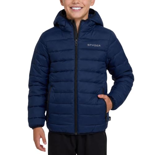 Image of Spyder Boys Puffer Jacket - Lightweight Packable Wind Water Resistant Quilted Boys Winter Coat - Cozy Insulated Winter Jacket