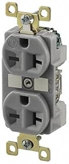 Bryant Bry5462gry Techspec174; Industrial Grade Duplex Receptacle, 20a, 250v, Gray