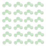 VILLFUL 400 Stück Wimpernkleber Halterung aus Kunststoff Kleiner Doppelloch Wimpernverlängerungswerkzeug Grün Verzögerte Aushärtung für Kosmetikstudio und Zuhause