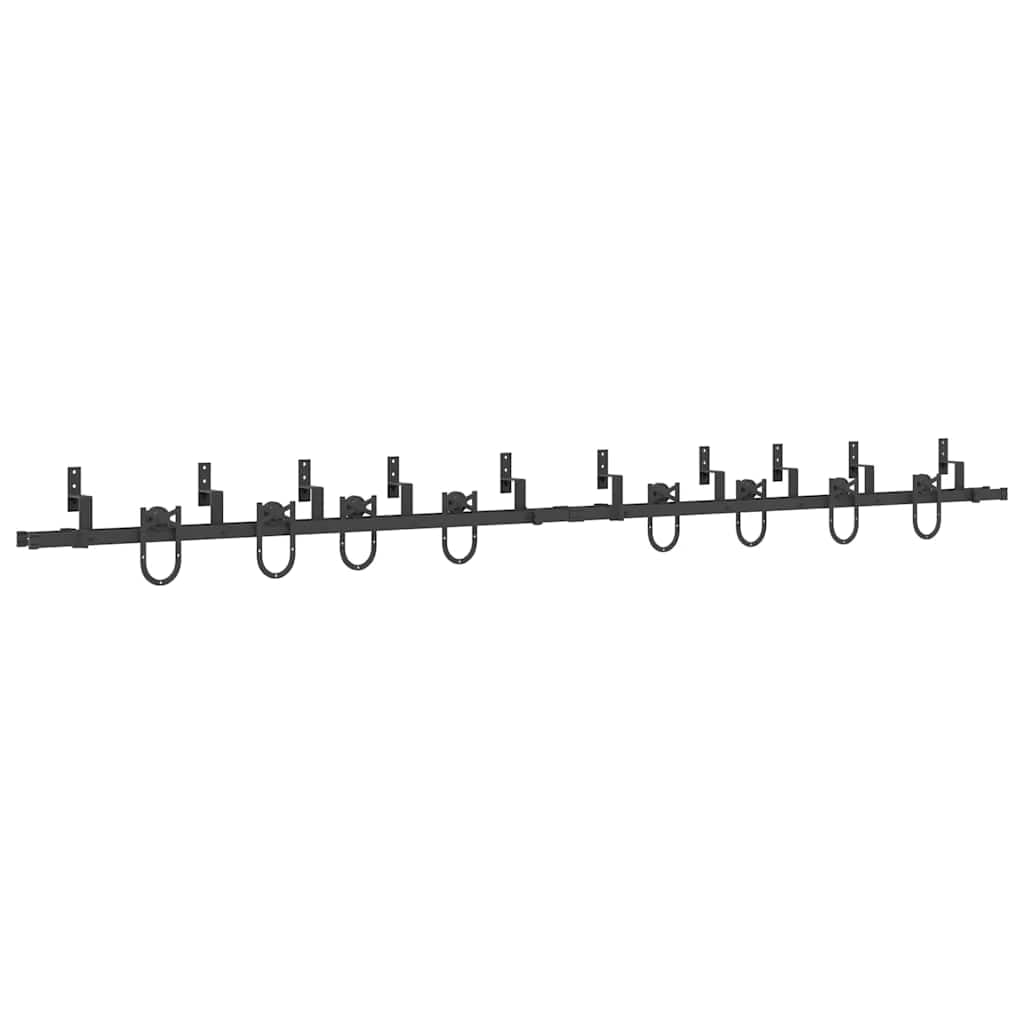Kit de rieles para puertas correderas Bypass 366 cm acero negro para