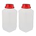 Aexit 2PCS 1500ml Funnels Plastic Red Cap Square Wide Mouth Chemical Sample Reagent Bottle Filtering Funnels Sealling Bottle