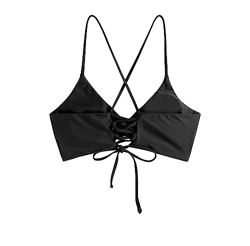 ZAFUL Bikini Tops for Women Push Up Swimsuit Top Lace Up Padded Bathing Suit Tops Twist Bikini Top Only3