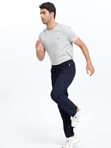 Image of Men's Lightweight Hiking Pants Elastic Waist Water Resistant Quick-Dry Sweatpants for Running Traveling Outdoor Work