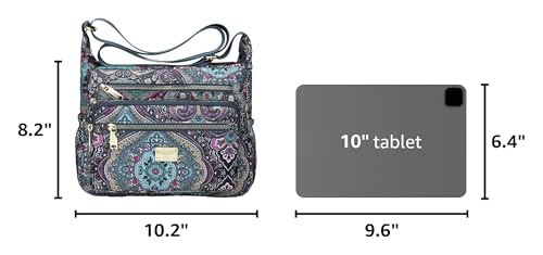 Image of Crossbody Bags for Women Multi Pocket Shoulder Bag Waterproof Nylon Messenger Purses and Handbags